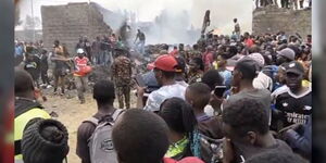 Screengrabs of chaos after the plane crash in Mwihoko, August 7, 2025.