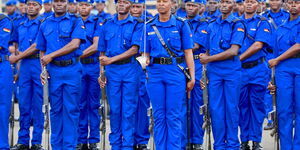 Undated image of National Police Service (NPS) officers at a previous parade.