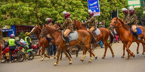Police patrol Nairobi CBD on July 23, 2024.
