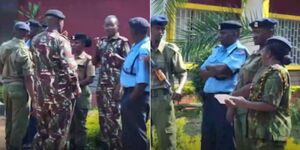 Police outside the Murang'a County Assembly on Tuesday, April 16, 2024. 