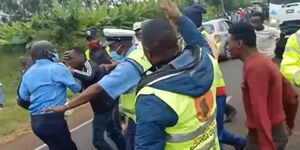 Police officers attacked by an angry mob in July 2020.