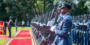 Police officers on a parade at State House on February 28, 2024