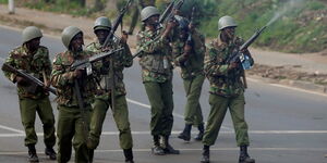 Anti-riot police fire live bullets into the air to disperse protectors in Nairobi on November, 17, 2017.