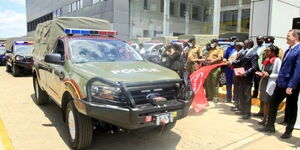 The National Police Service (NPS) receives a new batch of vehicles under the Government of Kenya lease program on Wednesday, November 17.