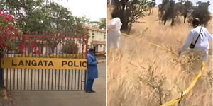 A photo collage of the Langata Police Station and the crime scene where Jayesh Kumar was killed on February 14, 2024.