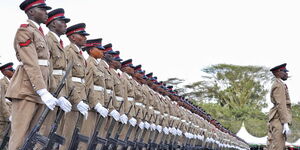 Administration Police Constables during a pass-out parade at Administration Police Training College, Embakasi, Nairobi, January 11, 2024.