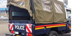 Police vehicle on a patrol in Lari constituency.