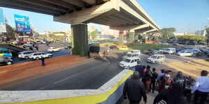 A police operation conducted at Nyayo Roundabout in Nairobi on January 25, 2024. 