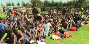 A police recruitment exercise in Kenya.