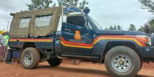 A police van at a crime scene 