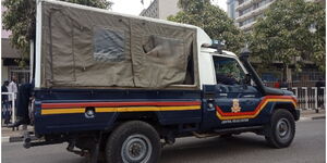 A police van assigned to Nairobi Central Police Station.