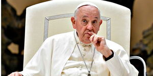 A photo of Pope Francis, the head of the Roman Catholic Church