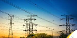 High voltage power lines used to distribute electricity across Kenya
