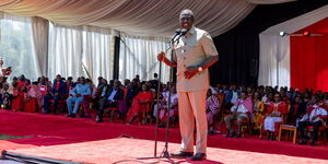 President William Ruto addressing a congregation in Narok County on March 17, 2024