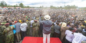 President William Ruto addressing residents of Migori County on Sunday, May 4, 2025.