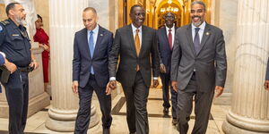 president william ruto (center) with officials in the us on may 22, 2024