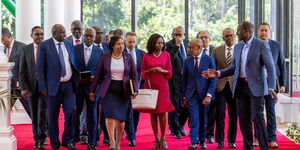 President William Ruto (far right) with officials at State House on March 21, 2024