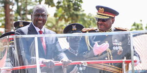 President William Ruto (left) and Police IG Japhet Koome.