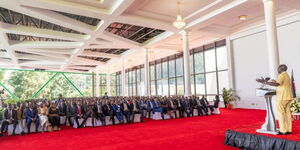 President William Ruto addressing MCAs from Mt Kenya at State House on Monday, March 11, 2024.