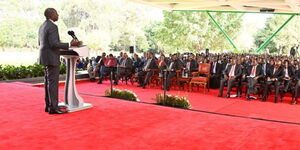 President William Ruto addressing Parastatal CEOs at State House on March 26, 2024.