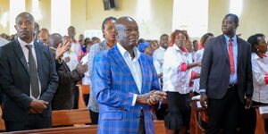 President William Ruto attends a church service in Nyeri County on Sunday, May 19, 2024.