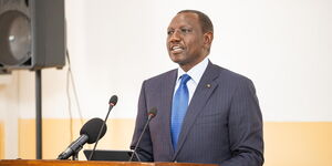 President William Ruto delivering a public lecture at the Lusophone University in Guinea Bissau on April 6, 2024