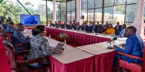 President William Ruto holding a meeting with officials from KEPSA, Kenya Chambers and Ministry of Trade at State House on Monday March, 25, 2024