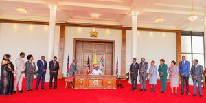 President William Ruto, during the signing of the Computer Misuse and Cybercrimes (Amendment) Act, 2024, at State House, Nairobi, October 15, 2025.