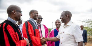 President William Ruto at the 60 Years celebration for AIC Loglogo, Marsabit County, on Sunday, Noveber 16