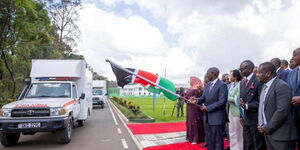 President William Ruto flags off ambulances at State House on Wednesday, November 19
