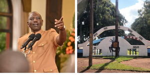 A photo of President Ruto alongside the Kenya Defence Forces Training school in Eldoret