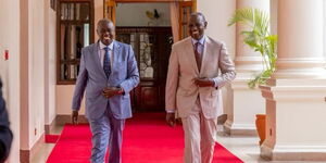 President William Ruto (right) and Deputy President Rigathi Gachagua at State House, Nairobi on November 27, 2023.