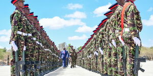 Photo of President Ruto in a KDF parade at Embakasi Garrison Nairobi on October 14, 2023 during KDF Day