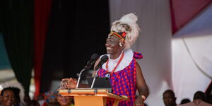 Photo of President William Ruto in Lodwar during the Turkana Cultural Festival opening ceremony on October 12, 2023