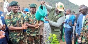 President Ruto during a tree planting on December 22, 2022