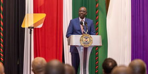 President William Ruto speaking during the Attended the 5th Congress of the International Trade Union Confederation-Africa in Nairobi on November 28, 2023