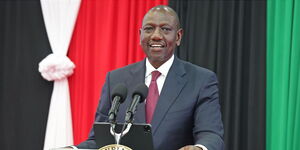 President William Ruto at the launch of Dhow CSD at Central Bank Building