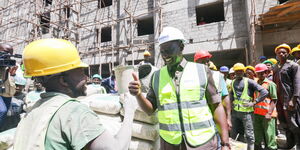 President William Ruto at the  Ruiru Affordable Housing Project, Kiambu County on November 9, 2023.