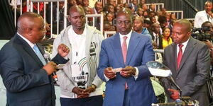 President William Ruto (in blue suit) launches the 5,000 digitized government services at KICC on June 30, 2023.