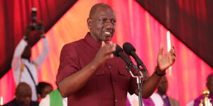 President William Ruto speaking during a church service at Bungoma County on Sunday, August 27, 2023.