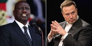 President William Ruto (left) and Billionaire Elon Musk.