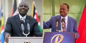 President William Ruto (left) and former Prime Minister Raila Odinga