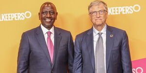 President William Ruto (left) and Microsoft founder Bill Gates.