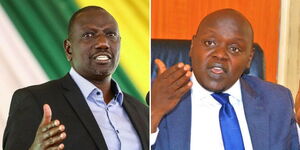 President William Ruto (left) and Nandi Senator Samson Cherargei.