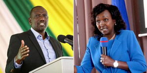 President William Ruto (left) and National Assembly Speaker Gladys Boss Shollei.