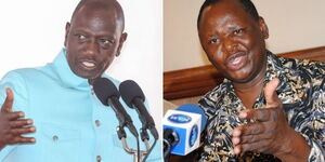 President William Ruto (left) and the late Otieno Kajwang'.