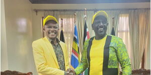 President William Ruto (right) and Molo MP Kuria Kimani.