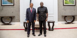 President William Ruto (right) with Somalia Foreign Minister Ali Mohamed Omar at State House on Tuesday, January 2, 2024.