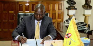 President William Ruto signs the Executive Orders at State House, Nairobi on Tuesday, September 13, 2022