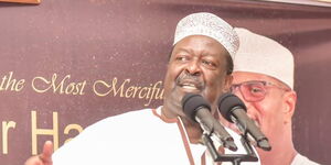 Prime CS Musalia Mudavadi addresses Muslim faithful during Iftar in Mombasa on Sunday, April 17, 2023.